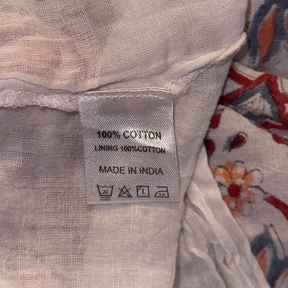 Sole by Mare Sole Amore Beautiful 100% Cotton Boho Puff Sleeve Lined Dress Sz M - Picture 11 of 12